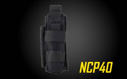 The Nitecore NCP40 is the newer version of their popular NCP30, now designed to accommodate flashlights with a head size of up to 40mm, such as the MH27 or MH27UV. Constructed from a high-quality Mil-Spec nylon, this holster is incredibly durable with military-standard straps for increased wear-proofing. The collapsible flap offers fast, convenient access to your light at a moment's notice. The velcro straps allow you to carry on your belt or attach to a MOLLE system, such as those seen on our Tactical Pouches. There's also a storage slot on the side for a tactical pen or slim tool. It's a great way to have your light on hand at a moment's notice.