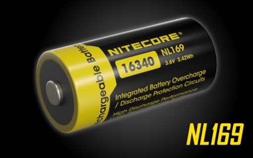 From Nitecore’s latest battery update, the NL169 is a high-quality 16340 Lithium-ion rechargeable battery. It has increased its capacity by 46% to an impressive 950mAh capacity, compared to its predecessor NL166. Made with Nitecore's hallmark safety features and quality engineering, the NL169 stands as a testament to the brand's reputation as a reliable source of rechargeable Li-ion batteries.