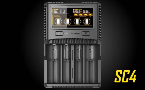 Say goodbye to long charging times. The NITECORE SC4 is capable of up to a blazing fast 3A speed in one slot and a total charging output of 6A. This four-slot universal charger handles most IMR/Li-ion and NiMH battery types including 18650, 16340, 14500, 26650 and more. Equipped with a USB output as well, the SC4 can be used to charge external devices such as laptops and cell phones.