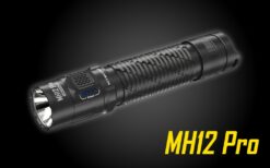 The Nitecore MH12 Pro rechargeable flashlight is incredibly bright yet still compact enough to serve as a duty light to carry every day. With its innovative UHi 40 LED from NiteLab, the MH12 Pro boasts a 3300 lumen output and a 552 yard throw, farther than 4 football fields length added together. You'll be well-prepared for any situation with its five brightness levels, as well as strobe, beacon, and SOS modes. The MH12 Pro features a Tactical Mode with five lighting settings and strobe, while the Daily Mode offers the same settings plus a Beacon and SOS mode. Level indicators beside the mode button will help you identify the current brightness level. Moreover, the MH12 Pro includes a built-in optical sensor that automatically reduces brightness when it detects an obstruction at close range to prevent blinding reflection or overheating.