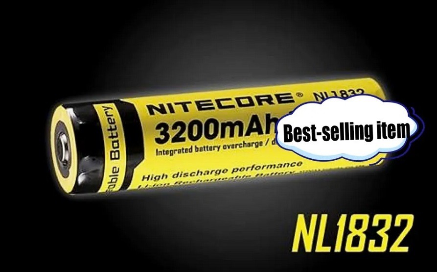 The high performance NITECORE NL1832 (NL188) rechargeable battery is specially designed for high drain devices like the NITECORE TM series and other high power LED search lights and tactical flashlights.