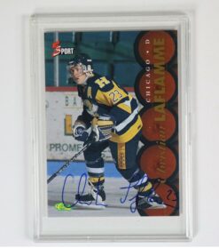 Upgrade your hockey memorabilia collection with this Christian Laflamme autographed 1995 hockey card from the Chicago Blackhawks. Excellent condition, ungraded, and comes in a hard case. Add a unique touch to your collection today!