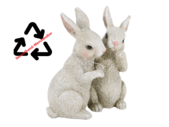 These cute rabbits are perfect for placing on porches, gardens, and patios, etc. Made out of Stone Powder, Resin these rabbits is a cute accent to any outdoor and indoor areas.