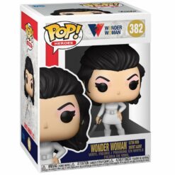 Celebrate the 80th anniversary of DC Comics' beloved warrior and princess of the Amazons, Wonder Woman, with this Ultra Mod Secret Agent (1968) Pop! Vinyl Figure. Standing approximately 3 3/4 inches tall, this collectible captures one of Diana Prince's most memorable looks with vibrant colors and intricate detailing. Packaged in a window display box, this Funko Pop! is perfect for fans and collectors alike, aged 4 and up.