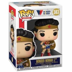 Join the celebration of Wonder Woman's 80th Anniversary with the Golden Age (1950's) Pop! Vinyl Figure. This collectible stands approximately 3 3/4 inches tall and showcases Diana Prince in a classic ensemble, complete with shield and sword. Packaged in a window display box, it's an ideal addition for fans aged 3 and up.